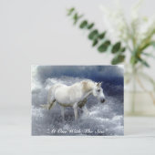 Fantasy White Horse and Ocean Surf Gifts Briefkaart (Staand voorkant)