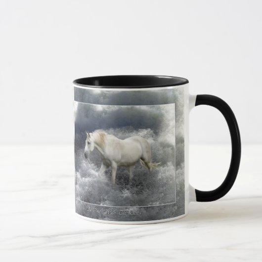 Fantasy White Horse and Ocean Surf Gifts Mok (Rechts)