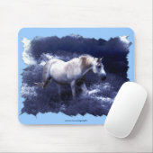 Fantasy White Horse and Ocean Surf Gifts Muismat (Met muis)