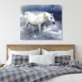 Fantasy White Horse & Ocean Surf Art Print (Insitu (Slaapkamer))