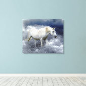 Fantasy White Horse & Ocean Surf Art Print (Insitu (Houten vloer))