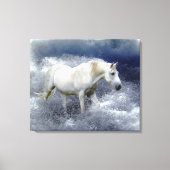 Fantasy White Horse & Ocean Surf Art Print (Voorkant)