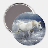 Fantasy White Horse & Ocean Surf Magnet Gift (Voorkant / Achterkant)