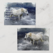 Fantasy White Horse & Ocean Surf Visitekaartje (Voorkant / Achterkant)