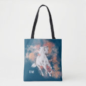Fantasy White Horse Running Monogram Tote Bag (Voorkant)