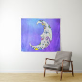 Fantasy White Moon Face Brightly Colour Acceptions Wandkleed (In Situ (horizontaal))