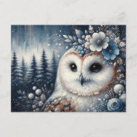 Fantasy White Owl Winter Wonderland