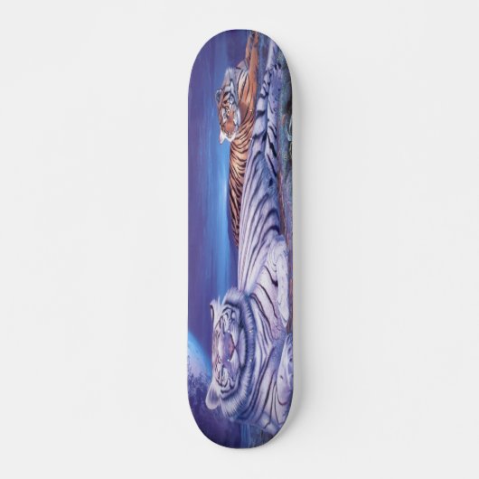Fantasy White Tiger Cat Persoonlijk Skateboard (Voorkant)