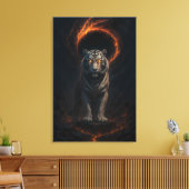 Fantasy White Tiger – Mystic Aura Series Canvas Afdruk (Insitu (Woonkamer))