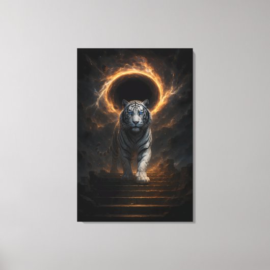 Fantasy White Tiger – Mystic Aura Series Canvas Afdruk (Voorkant)