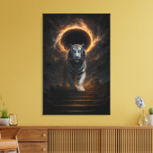 Fantasy White Tiger – Mystic Aura Series Canvas Afdruk (Insitu (Woonkamer))