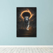 Fantasy White Tiger – Mystic Aura Series Canvas Afdruk (Insitu (Houten vloer))