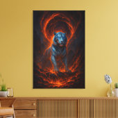 Fantasy White Tiger – Mystic Aura Series Canvas Afdruk (Insitu (Woonkamer))