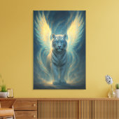 Fantasy White Tiger – Mystic Aura Series Canvas Afdruk (Insitu (Woonkamer))