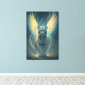 Fantasy White Tiger – Mystic Aura Series Canvas Afdruk (Insitu (Houten vloer))