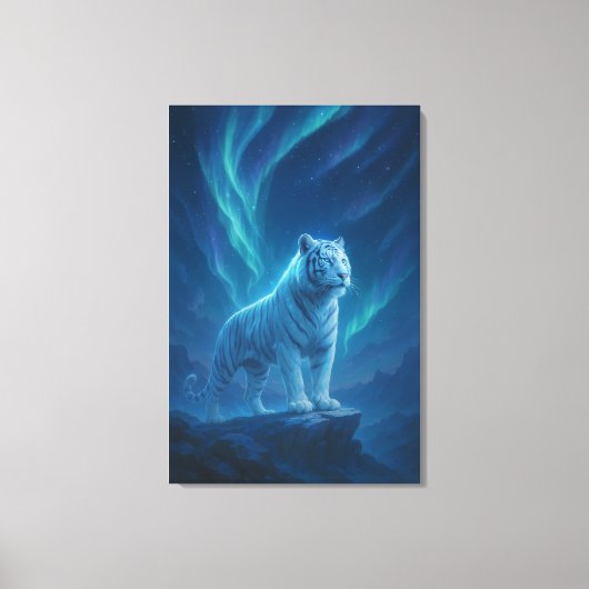 Fantasy White Tiger – Mystic Aura Series Canvas Afdruk (Voorkant)