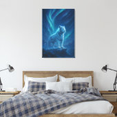 Fantasy White Tiger – Mystic Aura Series Canvas Afdruk (Insitu (Slaapkamer))