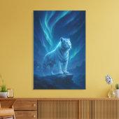 Fantasy White Tiger – Mystic Aura Series Canvas Afdruk (Insitu (Woonkamer))