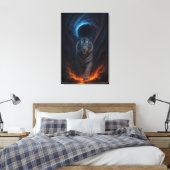 Fantasy White Tiger – Mystic Aura Series Canvas Afdruk (Insitu (Slaapkamer))