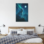 Fantasy White Tiger – Mystic Aura Series Canvas Afdruk (Insitu (Slaapkamer))