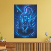 Fantasy White Tiger – Mystic Aura Series Canvas Afdruk (Insitu (Woonkamer))