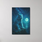 Fantasy White Tiger – Mystic Aura Series Canvas Afdruk (Voorkant)