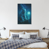 Fantasy White Tiger – Mystic Aura Series Canvas Afdruk (Insitu (Slaapkamer))