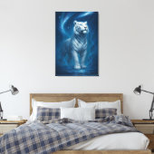 Fantasy White Tiger – Mystic Aura Series Canvas Afdruk (Insitu (Slaapkamer))