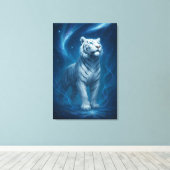 Fantasy White Tiger – Mystic Aura Series Canvas Afdruk (Insitu (Houten vloer))