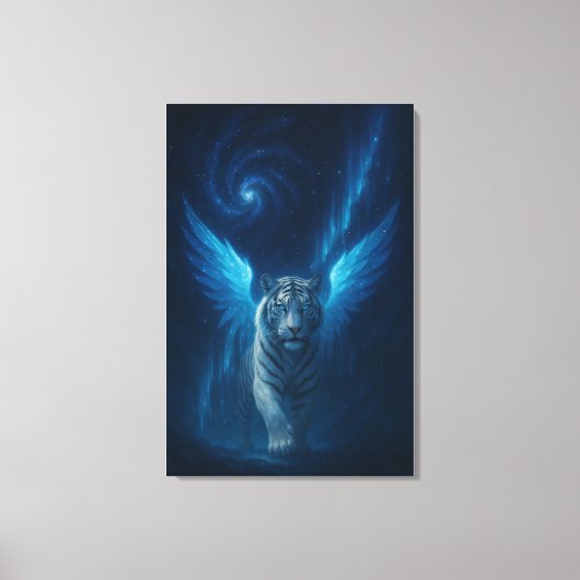 Fantasy White Tiger – Mystic Aura Series Canvas Afdruk (Voorkant)