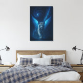 Fantasy White Tiger – Mystic Aura Series Canvas Afdruk (Insitu (Slaapkamer))