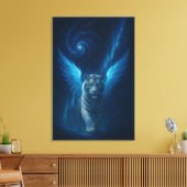Fantasy White Tiger – Mystic Aura Series Canvas Afdruk (Insitu (Woonkamer))