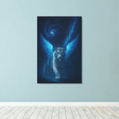Fantasy White Tiger – Mystic Aura Series Canvas Afdruk (Insitu (Houten vloer))