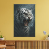Fantasy White Tiger – Mystic Aura Series Canvas Afdruk (Insitu (Woonkamer))