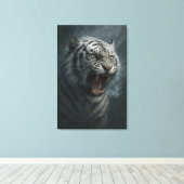 Fantasy White Tiger – Mystic Aura Series Canvas Afdruk (Insitu (Houten vloer))