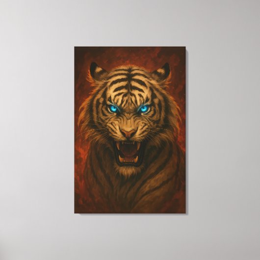Fantasy White Tiger – Mystic Aura Series Canvas Afdruk (Voorkant)