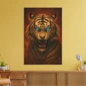 Fantasy White Tiger – Mystic Aura Series Canvas Afdruk (Insitu (Woonkamer))