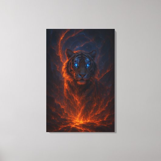 Fantasy White Tiger – Mystic Aura Series Canvas Afdruk (Voorkant)