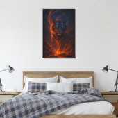 Fantasy White Tiger – Mystic Aura Series Canvas Afdruk (Insitu (Slaapkamer))