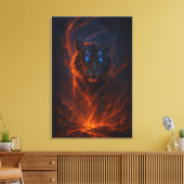 Fantasy White Tiger – Mystic Aura Series Canvas Afdruk (Insitu (Woonkamer))