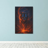 Fantasy White Tiger – Mystic Aura Series Canvas Afdruk (Insitu (Houten vloer))