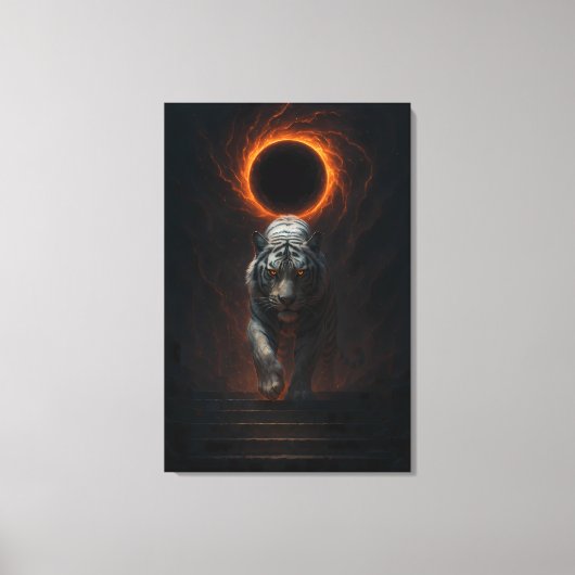Fantasy White Tiger – Mystic Aura Series Canvas Afdruk (Voorkant)