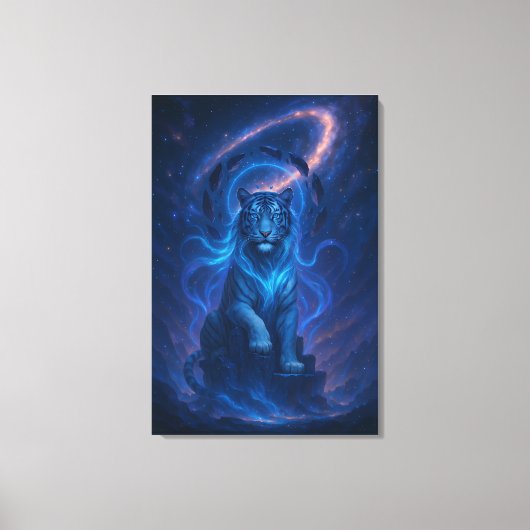 Fantasy White Tiger – Mystic Aura Series Canvas Afdruk (Voorkant)