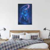 Fantasy White Tiger – Mystic Aura Series Canvas Afdruk (Insitu (Slaapkamer))