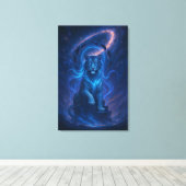 Fantasy White Tiger – Mystic Aura Series Canvas Afdruk (Insitu (Houten vloer))