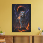 Fantasy White Tiger – Mystic Aura Series Canvas Afdruk (Insitu (Woonkamer))