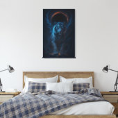 Fantasy White Tiger – Mystic Aura Series Canvas Afdruk (Insitu (Slaapkamer))