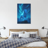 Fantasy White Tiger – Mystic Aura Series Canvas Afdruk (Insitu (Slaapkamer))