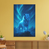 Fantasy White Tiger – Mystic Aura Series Canvas Afdruk (Insitu (Woonkamer))