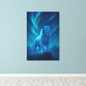 Fantasy White Tiger – Mystic Aura Series Canvas Afdruk (Insitu (Houten vloer))
